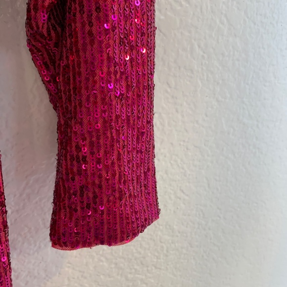 Eliza J Pink Sequins Mini Dress Size 10 Long Sleeve Cocktail Party Event Glam - Picture 10 of 16